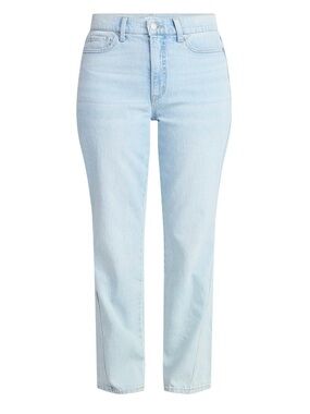 Time and Tru Light Wash High-Rise Relaxed Straight Jeans
